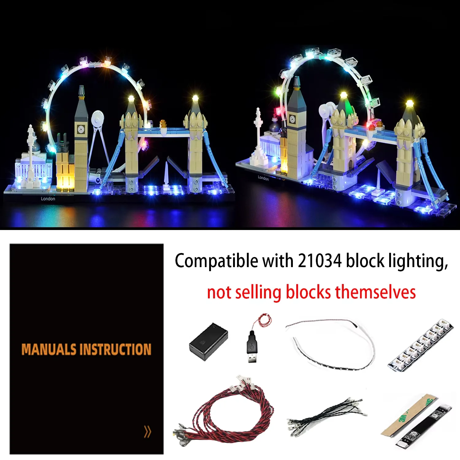 LYBMTWF LED Light Set For 21034 Architecture London Great Britain DIY Toys Blocks Bricks Only Lighting Kit （Not Include Model）