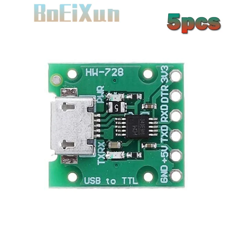 5pcs CH340E USB to TTL Serial Converter, 5V/3.3V Alternative CH340G Module For Arduino Pro mini CH340