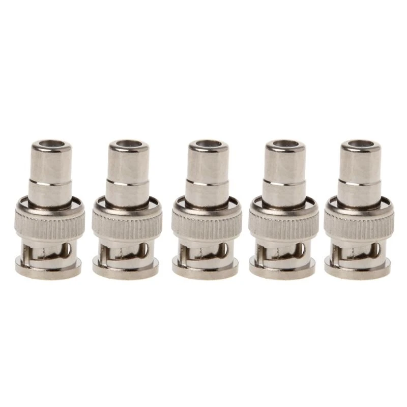 5x BNC Male To RCA Female Coaxial Connector Adapter For CCTV Video