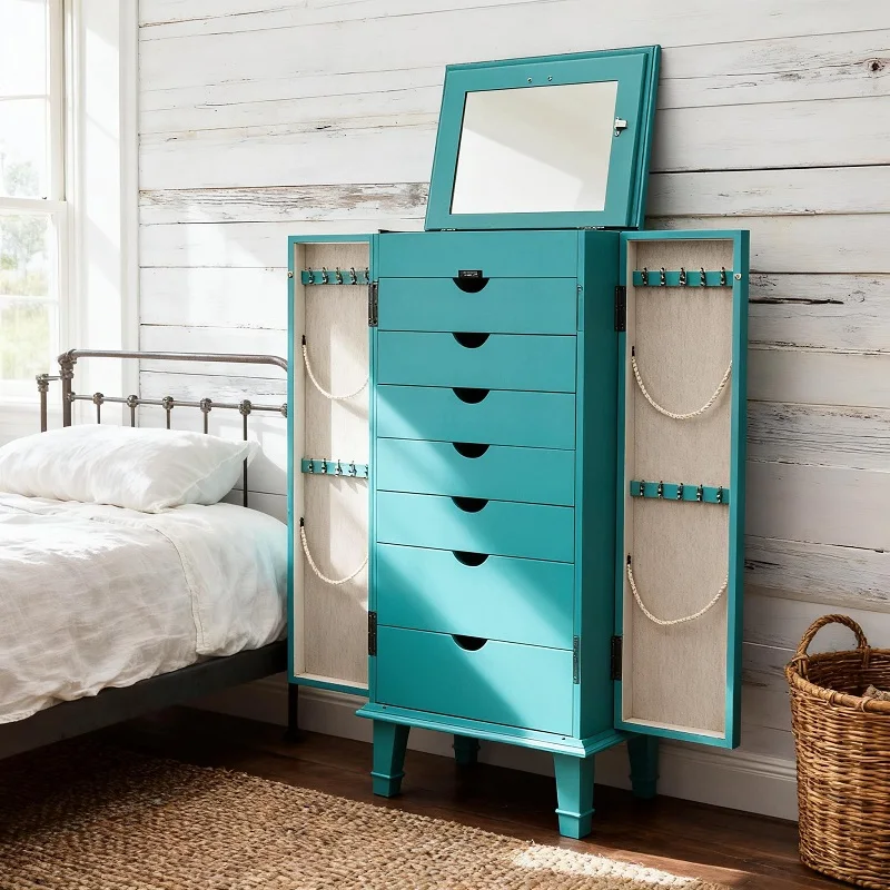 

xk Custom Eco-Friendly Durable Solid Wood 8-Drawer Modern Bedroom Living Room Jewelry Storage Cabinet Large Capacity Organizer*