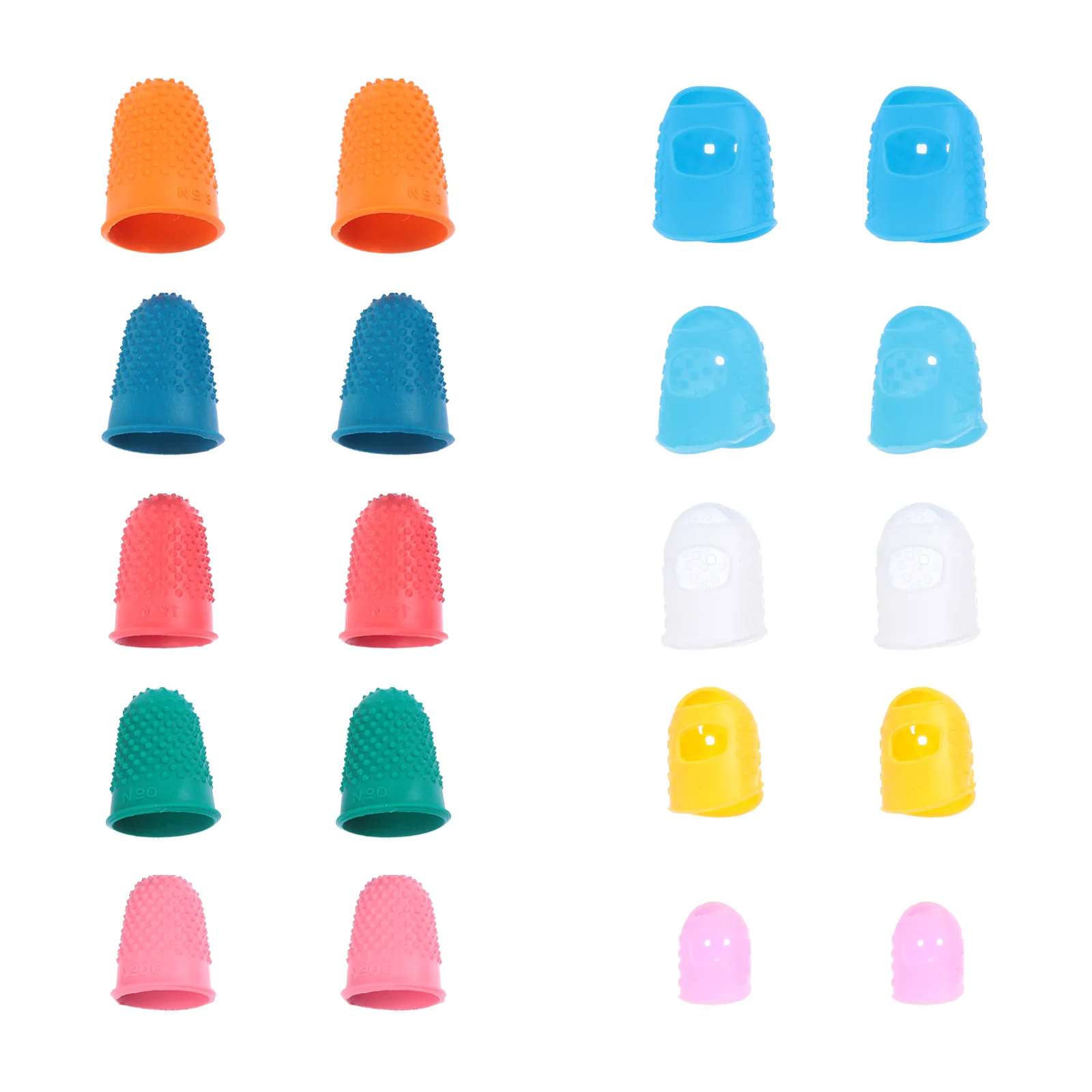 20 Pcs Guitar Finger Cots Fingertip Cover Protection Guard Protector Covers Cap Rubber Learner