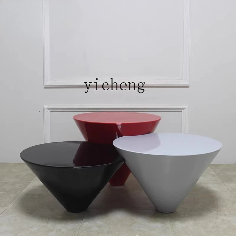 

TQH minimalist art coffee table living room home high-end creative three-in-one conical special-shaped sofa table