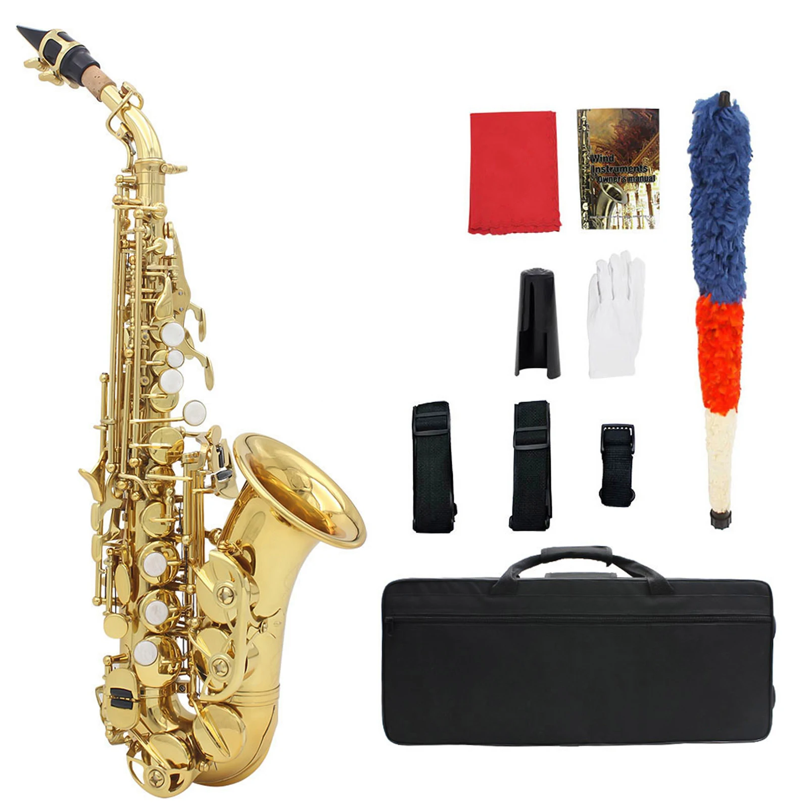 Messing goldenes Schnitz muster bb Biegung Althorn Sopran Saxophon Saxophon Perle weiße Muschel