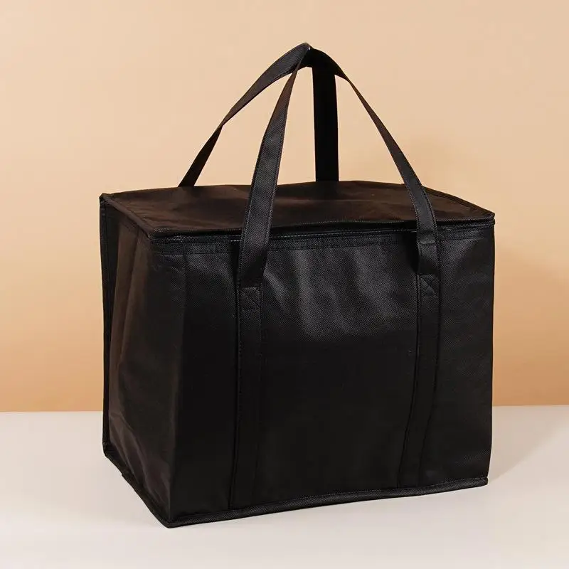 Große Isolierte Liefertasche, Lebensmittel-Kühltasche aus Aluminiumfolie, Faltbare Tragbare Catering-Einkaufstasche, Tragbare Camping-Lebensmitteltasche – Detail 10