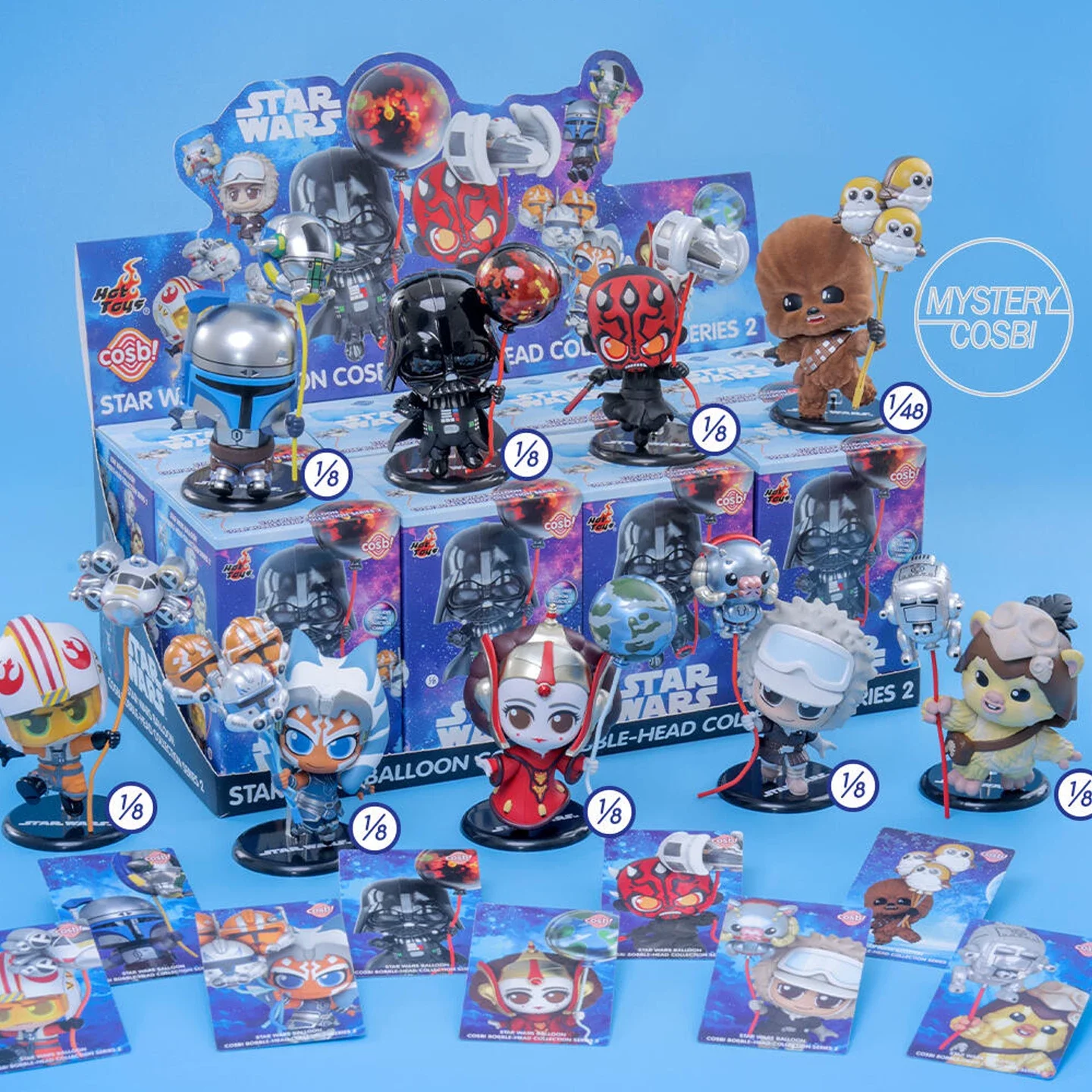 

Authentic Hot Toys Star Wars Balloon Series Vol.2 Cosbi Blind Box Bobble Head Desktop Ornament Mini Collection Doll Gift