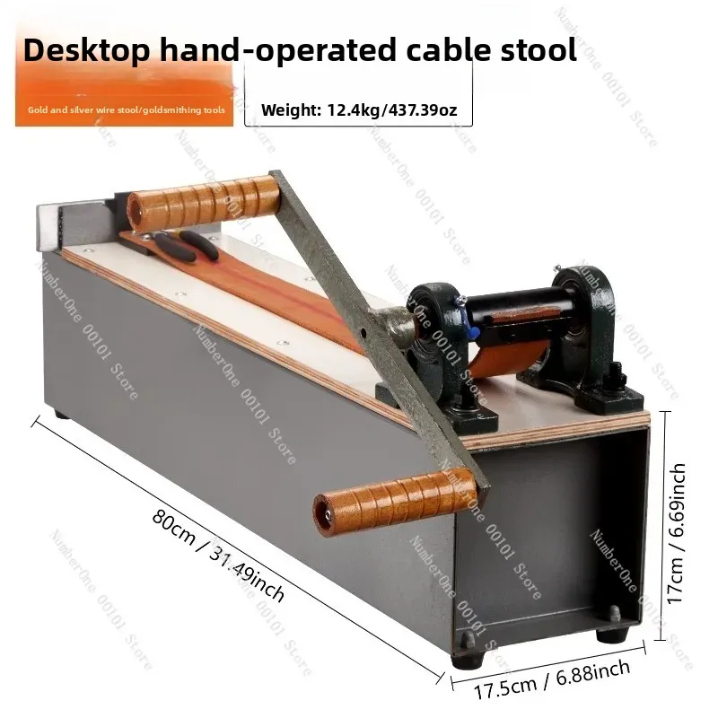 Desktop Hand Operated Wire Drawing Machine, for Gold Silver Jewelry Making & Metal Processing Tool