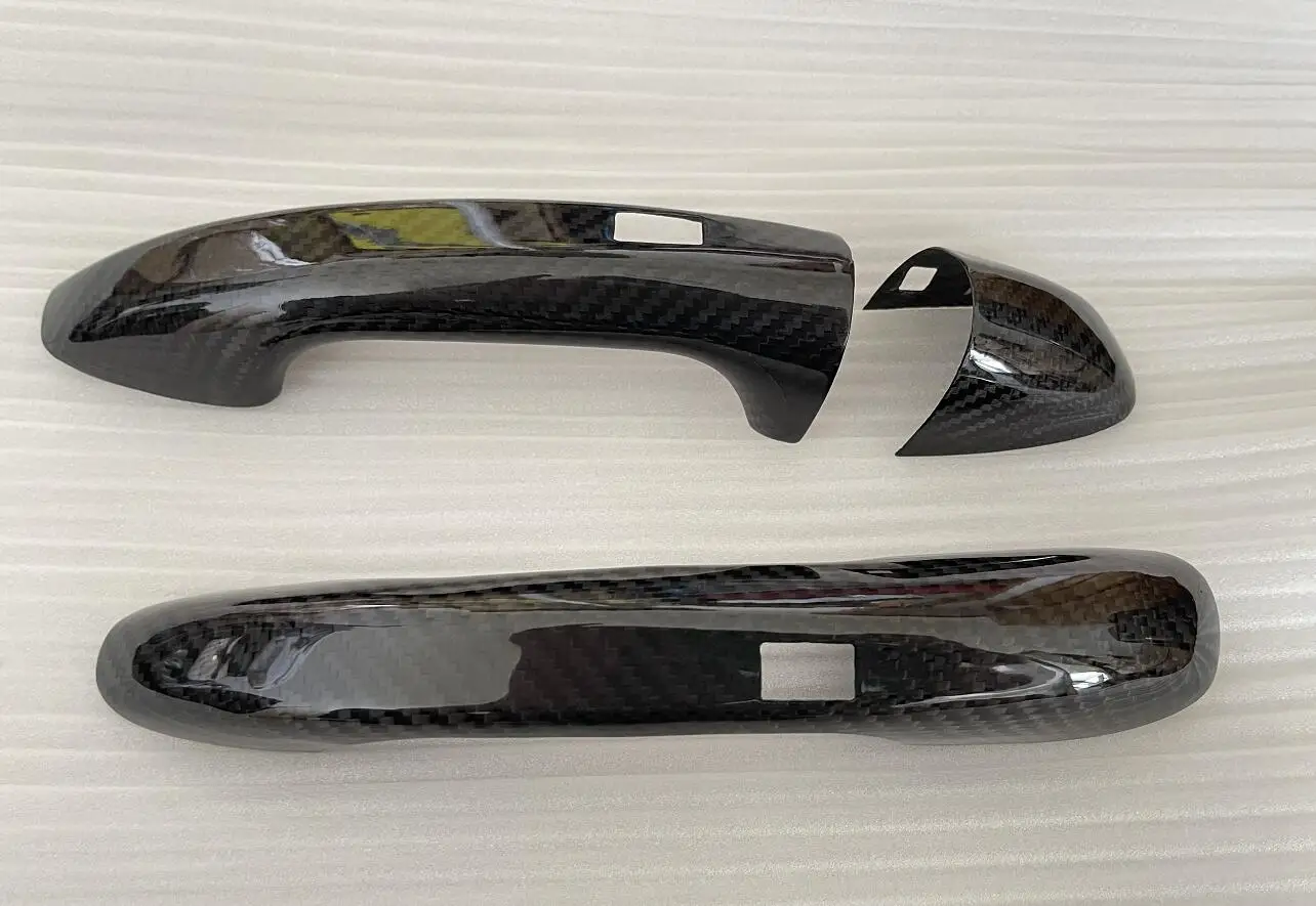 For Mercedes Benz C-Class W205 GT AMG 2D 2015+ Dry Carbon Fiber Door Handle Cover LHD/RHD W/N Senser Holes 3 PCS
