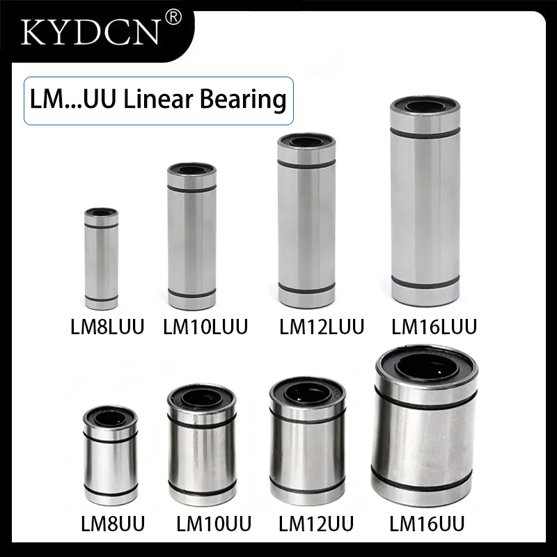 Rodamientos Lineales de Bolas LM3UU LM6UU LM8UU LM10UU LM12UU LM16UU y LM6LUU LM8LUU LM10LUU LM12LUU de 3-16 mm para CNC e Impresoras 3D
