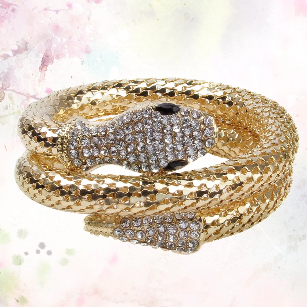 

1pc Golden Snake Snake Bracelet Bangle Wrap Around Wrist Jewelry For Women Gift Birthday Bracelet Christmas