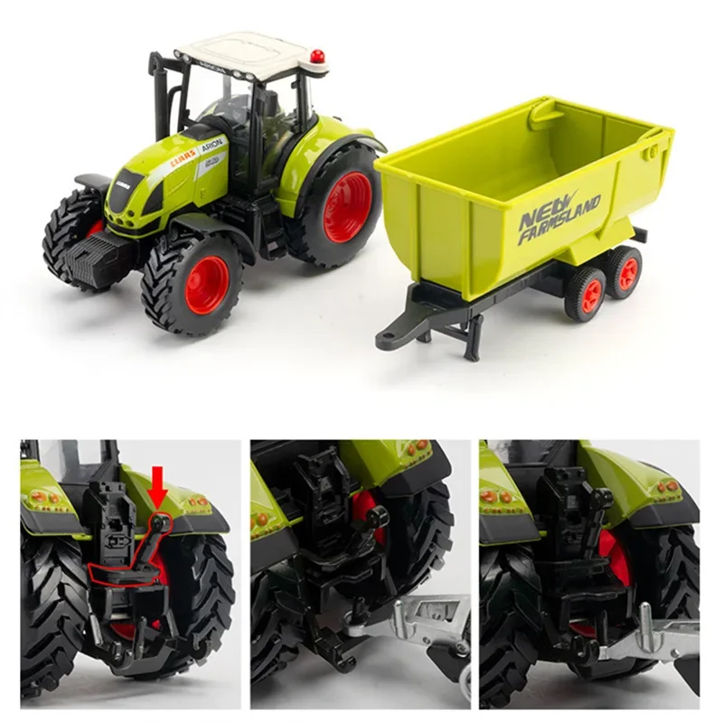 1/32 lega trasporto trattore modello Diecast simulazione veicoli agricoli strumento agricolo auto coltivata terra modello di auto giocattoli per bambini