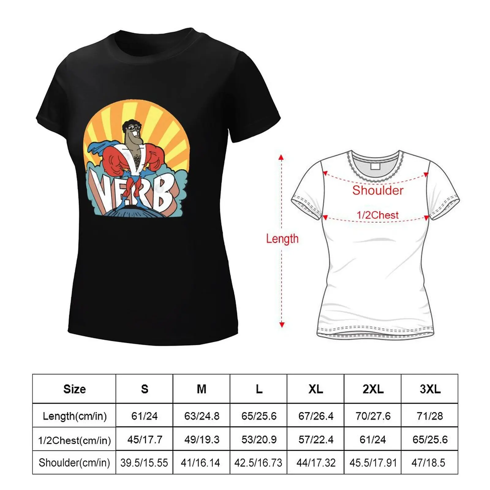 Verb - Schoolhouse Rock T-Shirt anime clothes tees summer clothes summer top t shirts for Women graphic