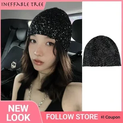 Korea Sequin Knitted Beanies Hats For Women Men Winter Skullies Cap Outdoor Windproof Famela Cover Head Cold Caps Ear Hat Bonnet