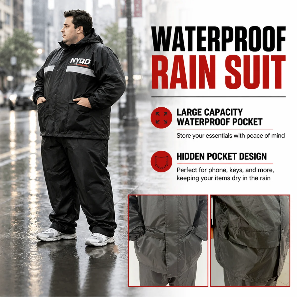 Motorcycle Riding Raincoat Fattened Plus 5xl-10xl Adult Outer Wear Large Size 150kg Men's Extra Large Split Rain Pants Set