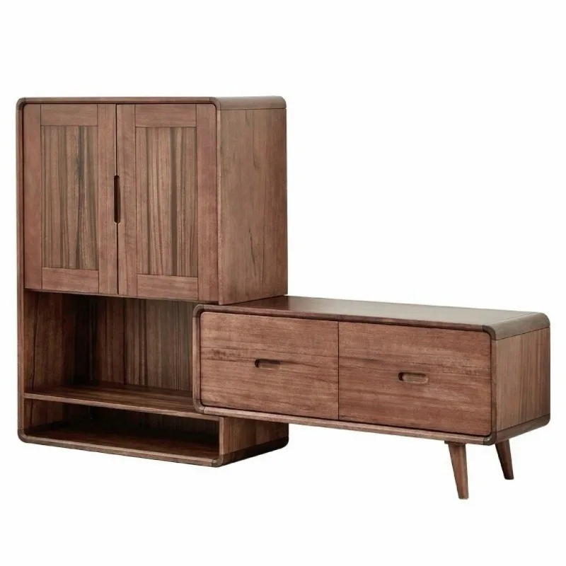 

shoe cabinet, door stool at the door of the home, solid wood shoe rack with drawer, shoe changing stool integrated telescopic