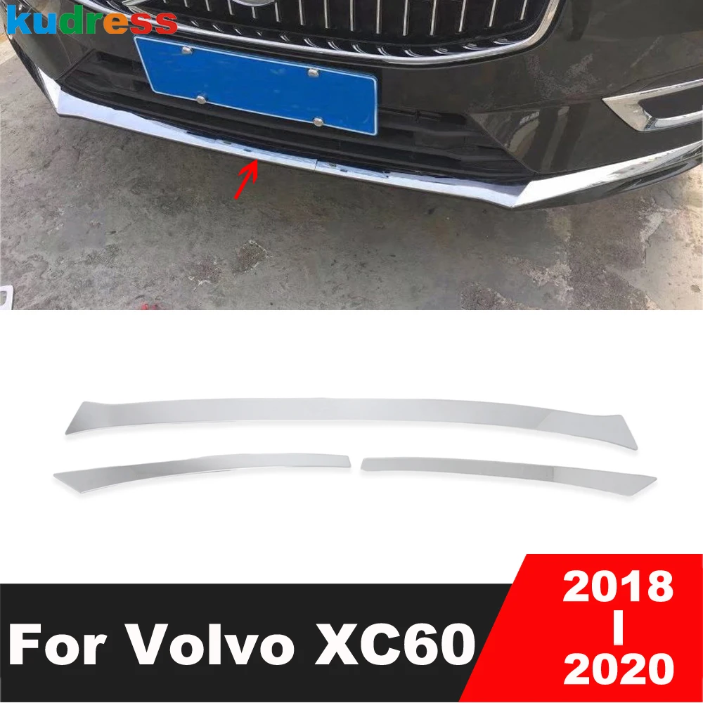 

For Volvo XC60 XC 60 2018 2019 2020 Stainless Steel Front Bottom Bumper Cover Trim Lower Grille Grill Strip Car Accessories