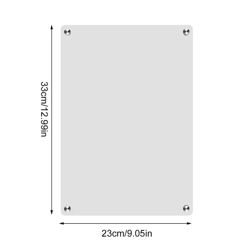 Whiteboard acrílico magnético para parede, Dry Erase Note Board, Clear Board