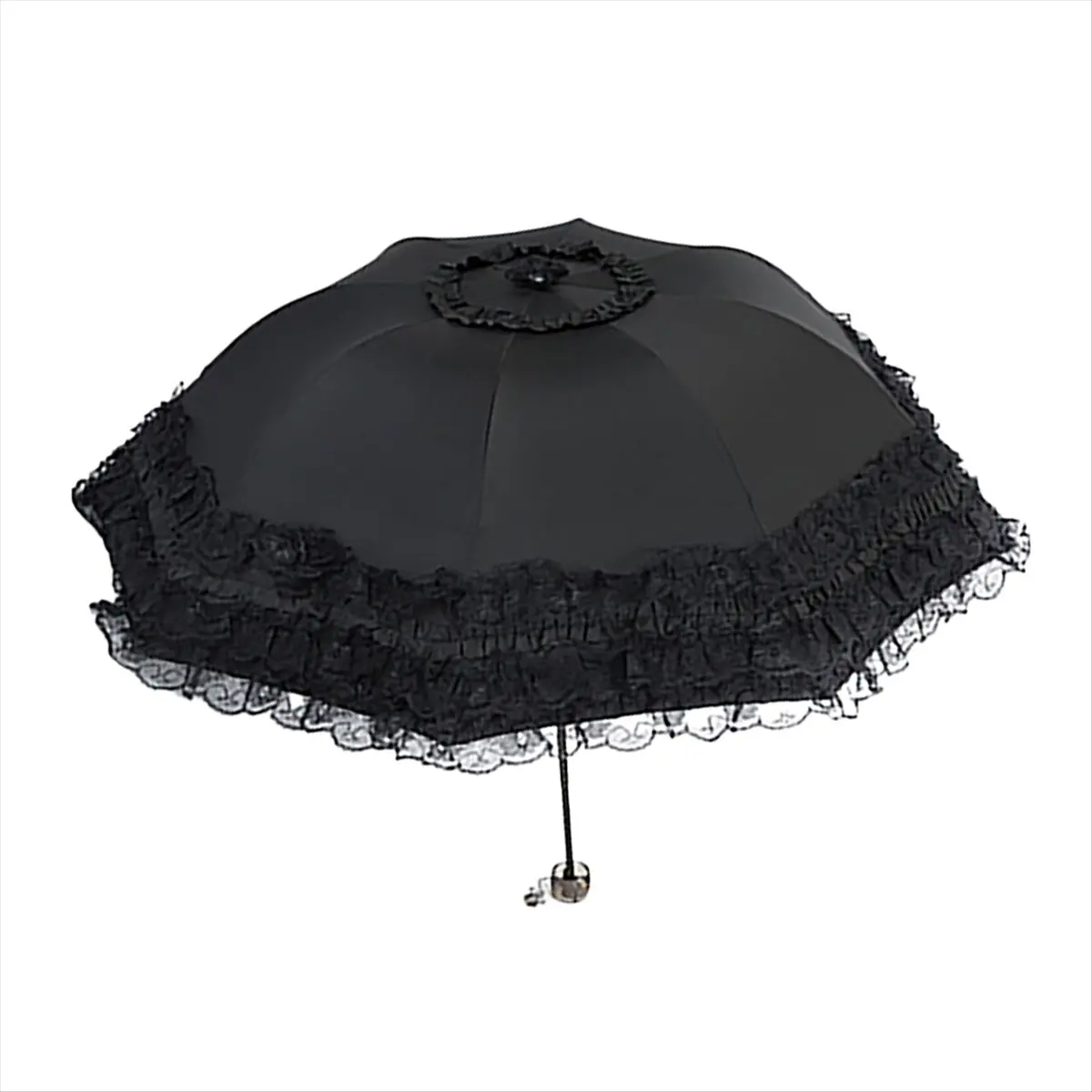 REST Lace Sun Umbrella Anti-UV Protection Thickened Black Glue Dual Use Sunshade Portable Umbrella Female Parasol