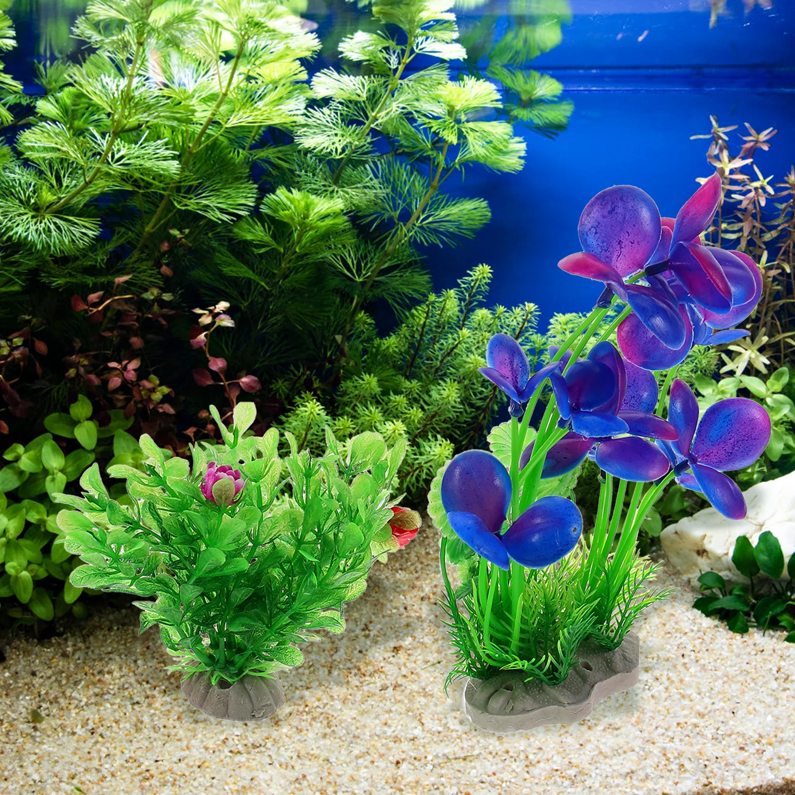 

6Pcs Aquarium Plant Decoration Realistic Fake Underwater Grass for Fish Tank Refreshing Landscape Plastic Aquatic Plants