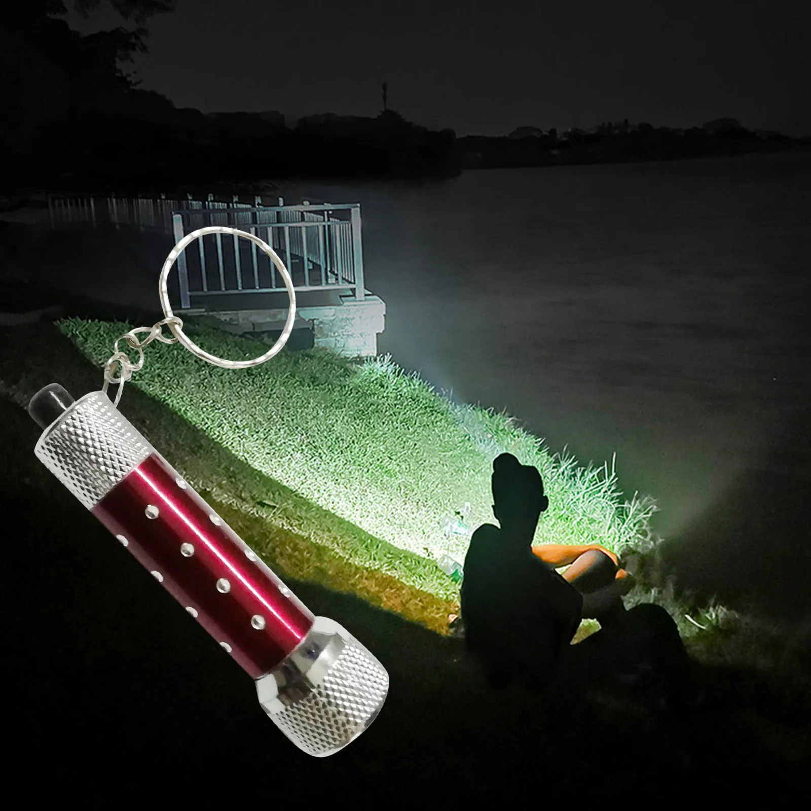 Super Bright 5led Flashlight With Multiple Colors Keychain Keyring For Outdoor Lighting Mini Flashlight Keychain