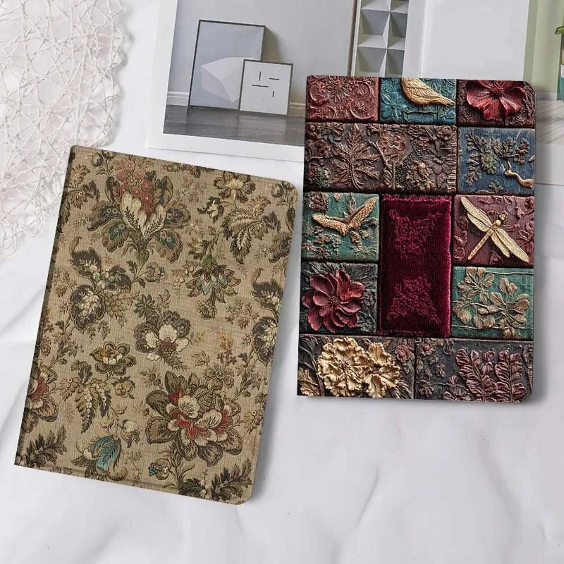 

Floral Pattern Fabric Design Tablet Case For Apple iPad Air Pro mini 1 2 3 4 5 6 7 8 9 11 M2 M3 M5 M4 5th 6th 7th 10th 11th Gift