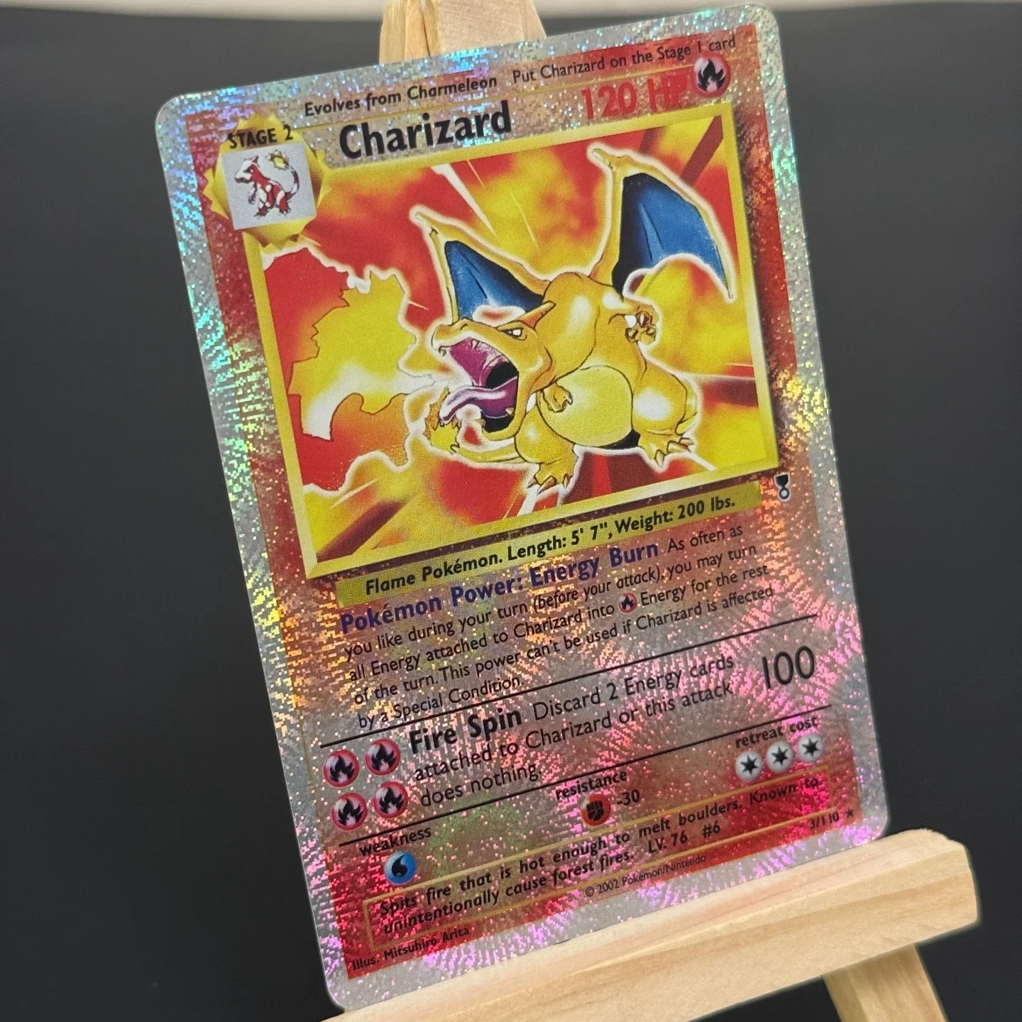 TCG English Charizard Collection Card 2002 Legendary Collection #3 3/110 Reverse Holo Card Diy Proxy