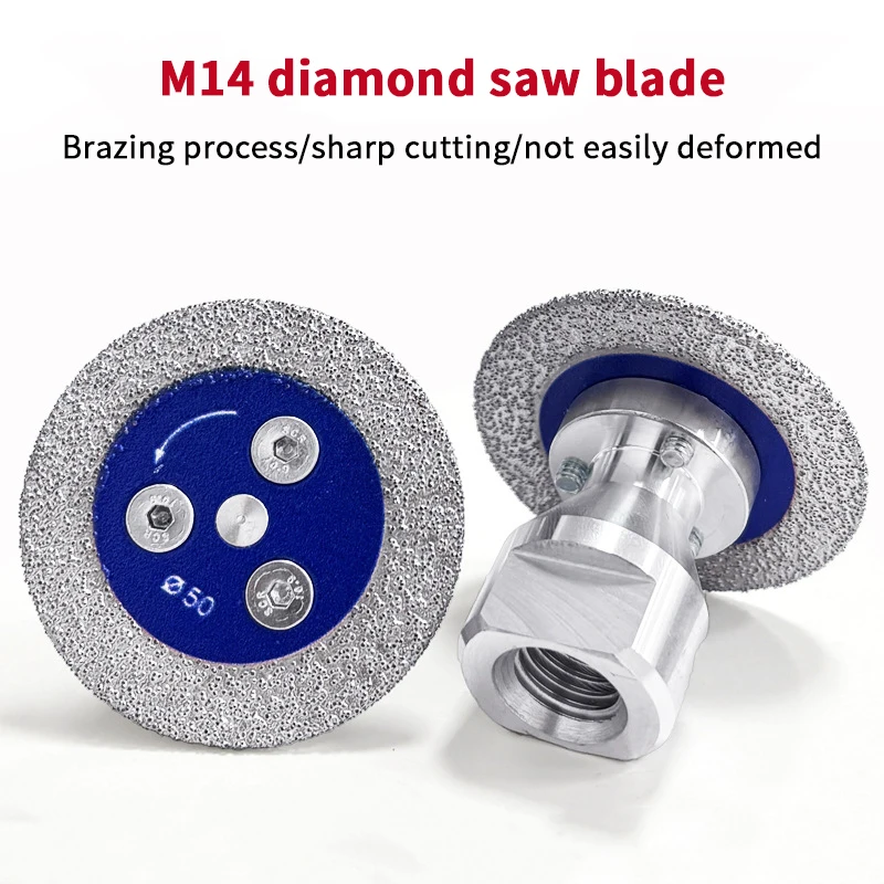 50mm Diamond Mini Saw Blade With Thread Stone Cutting Disc Granite Sandstone Concrete Lettering Carving Grinding Tool