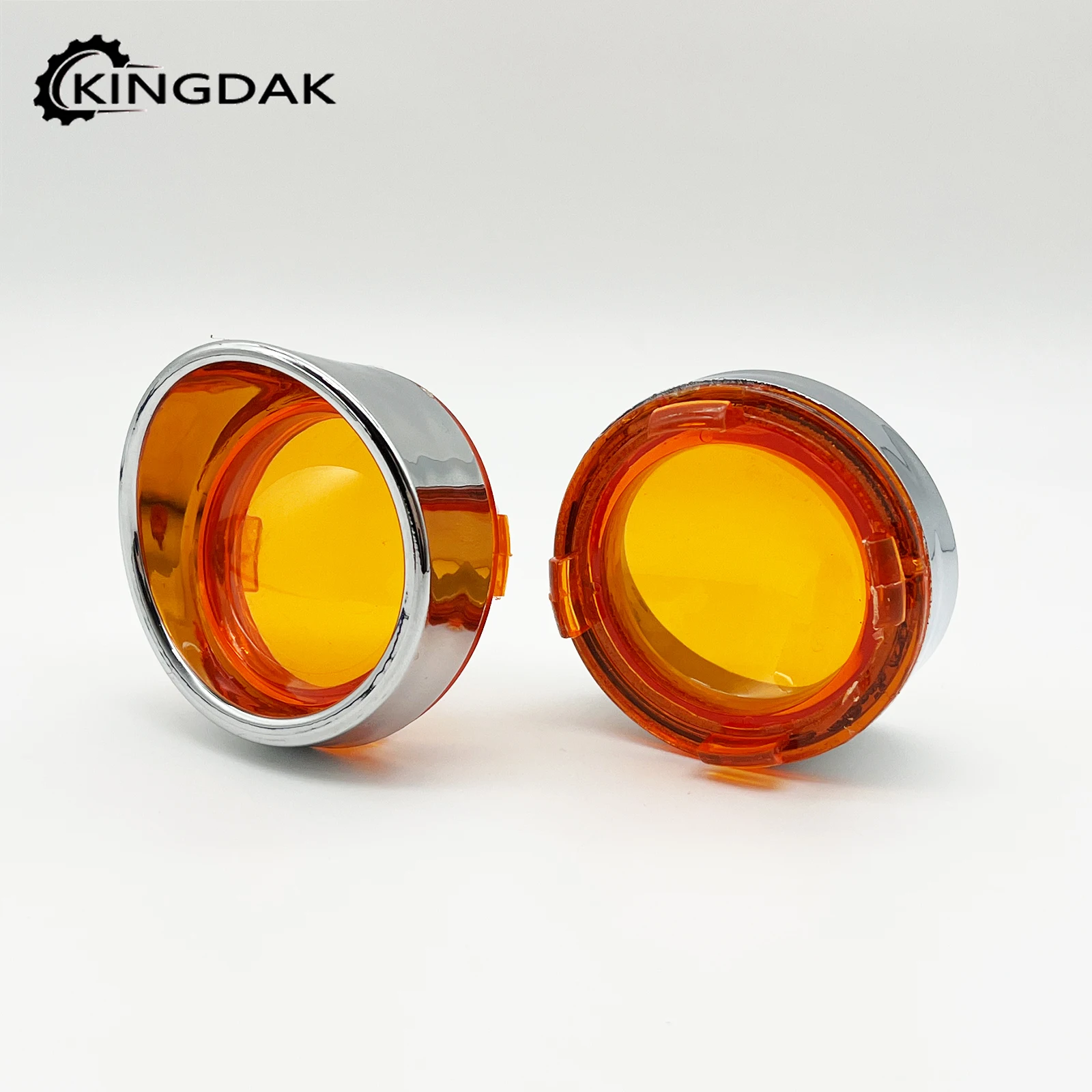 Motorcycle Bullet Turn Signal Light Lens Cover with Chrome Visor Bezels Fit For Harley Touring Sportster XL Softail Dyna V-Rod