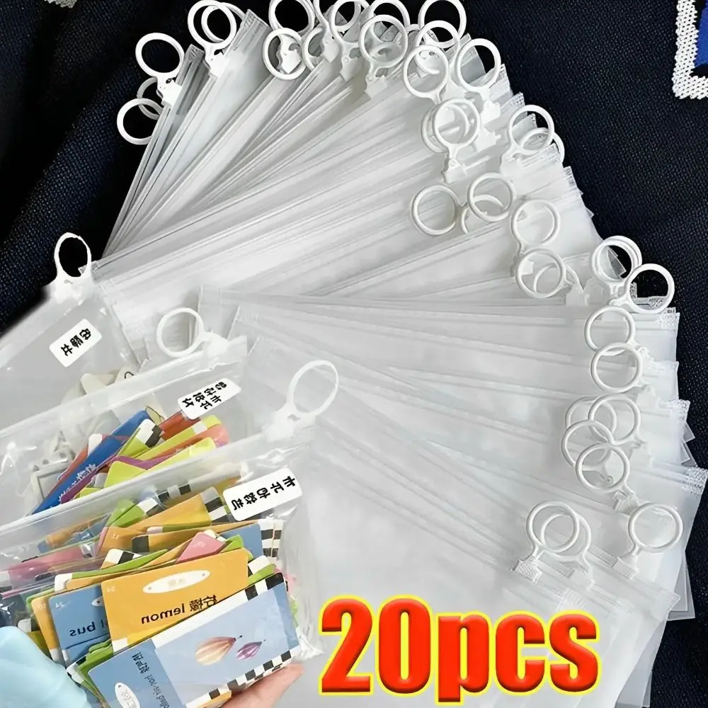 20pcs Resealable Extra Thick Zipper Bag 20 Silk with Pull Tab Sundries Sorting Bag HD Transparent Travel Sock Packaging Travel