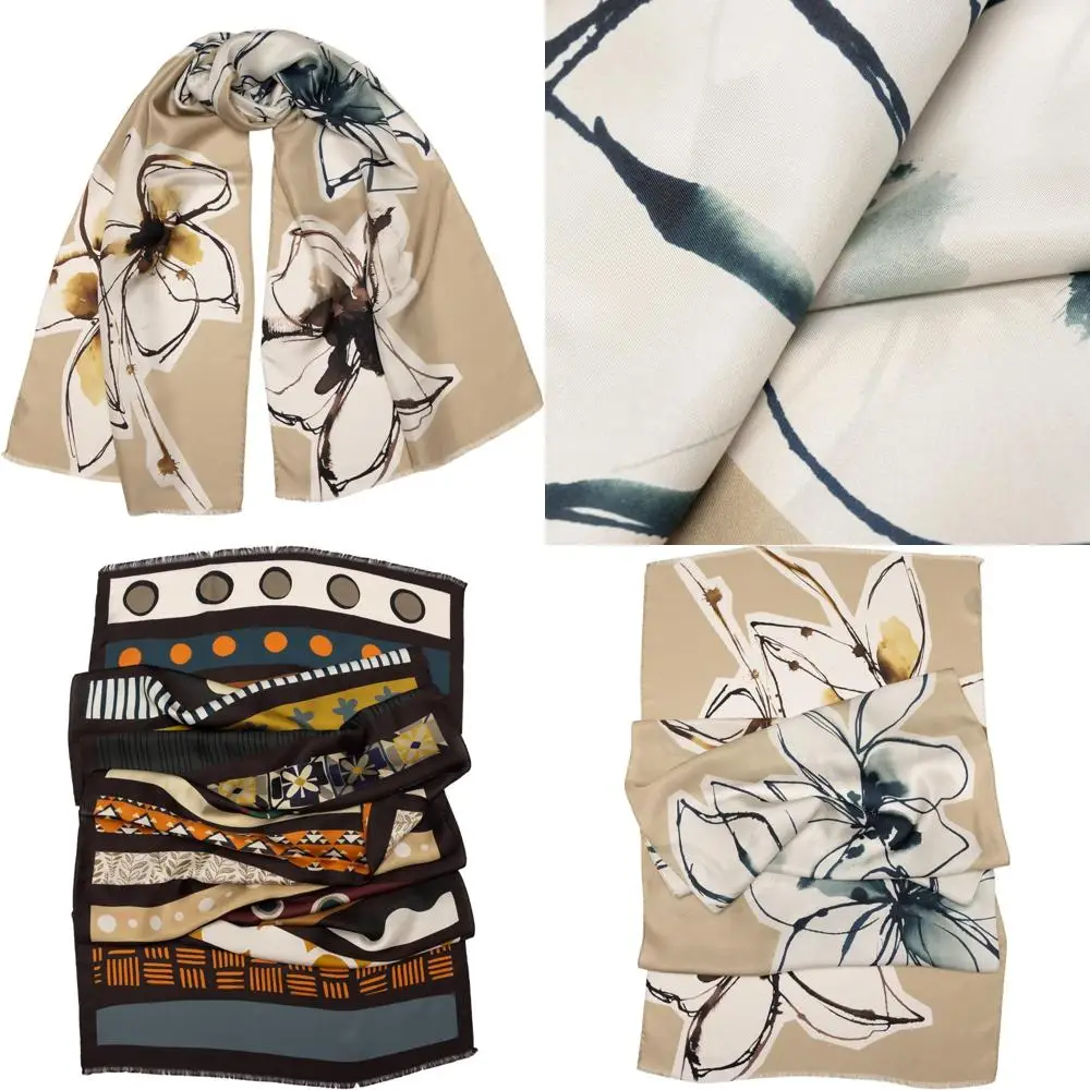 

100% Silk Long Scarves for Women - Italian Crafted, Fashionable & Elegant, Perfect for Style Enthusiasts