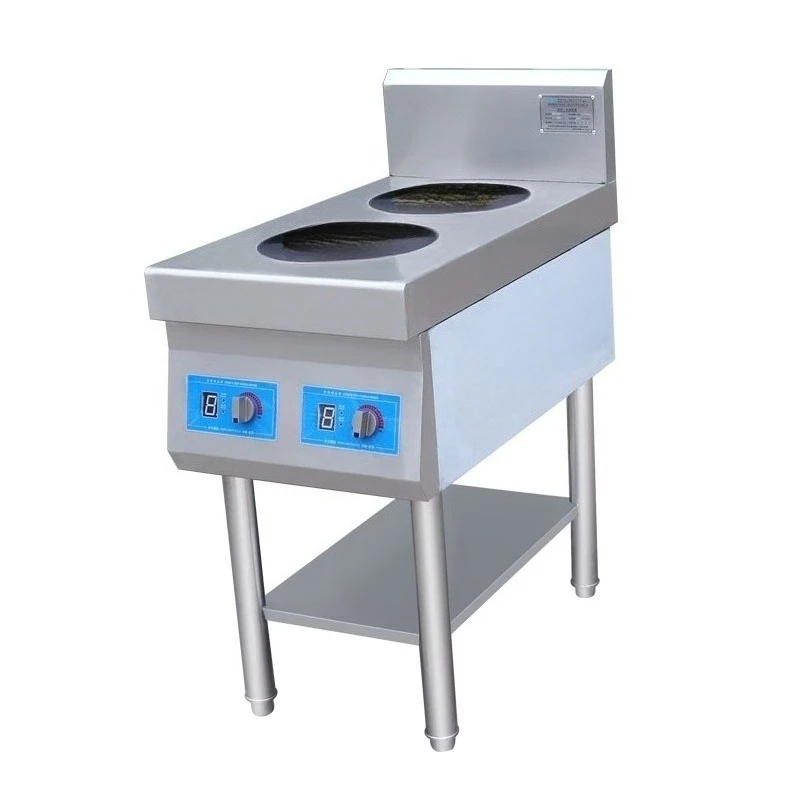 Electromagnetic double-headed pot stove, hotel catering, back kitchen processing, stewing, frying, teppanyaki snacks