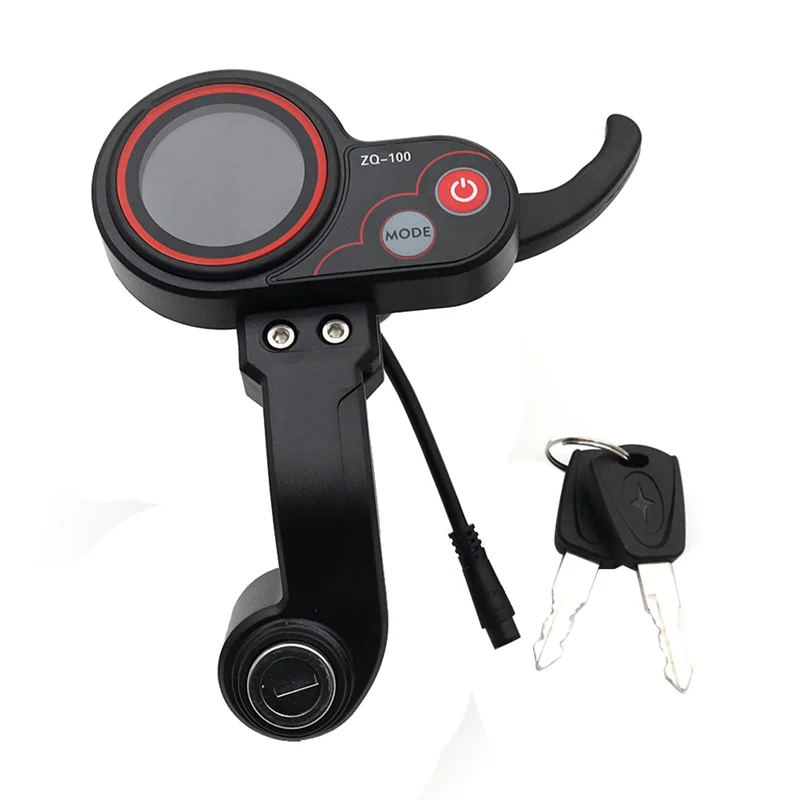 Medidor de kilometraje B48B-ZQ-100 con llave, medidor de velocidad ajustable para patinete eléctrico, pantalla de 6 pines para tablero de patinete eléctrico