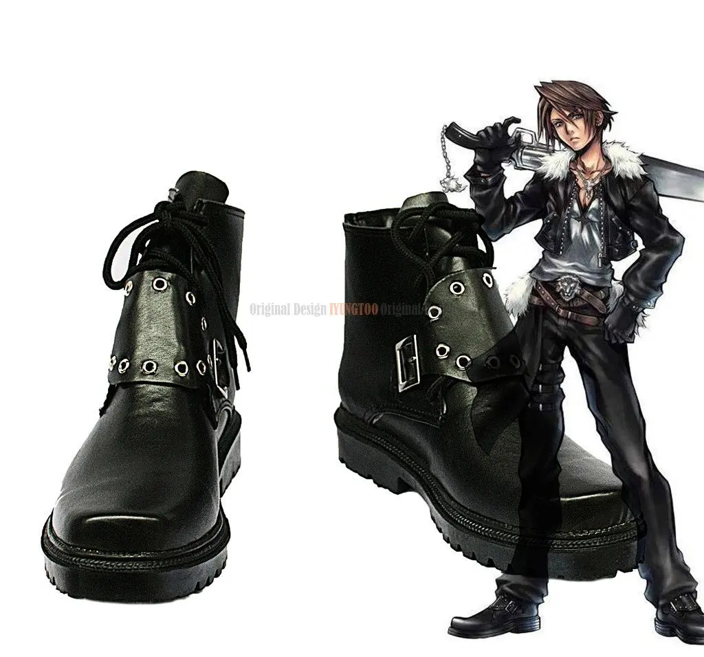 

FF8 Squall Leonhart Cosplay Final Fantasy VIII Squall Leonhart Cosplay Boots Black Shoes Custom Made