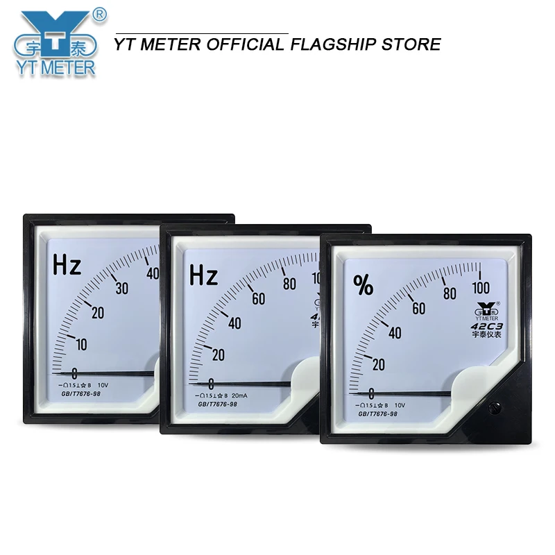 42C3 DC frequency table hz Input 10v pointer 50hz Hertz 60hz 100hz 100% opening table