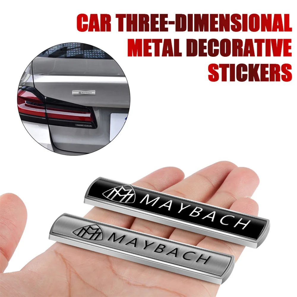 1pc 3D Maybach Metal Car Emblem Seat Logo Clips Console Decoration Badge Sticker Car Backrest Headrest Emblem Accessories