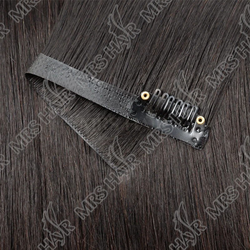 Clip invisibile in PU nell'estensione Trama del nastro iniettato Trama del nastro sottile e morbido Capelli umani 7 pezzi / set 12-24 pollici 100G 120G invisibile