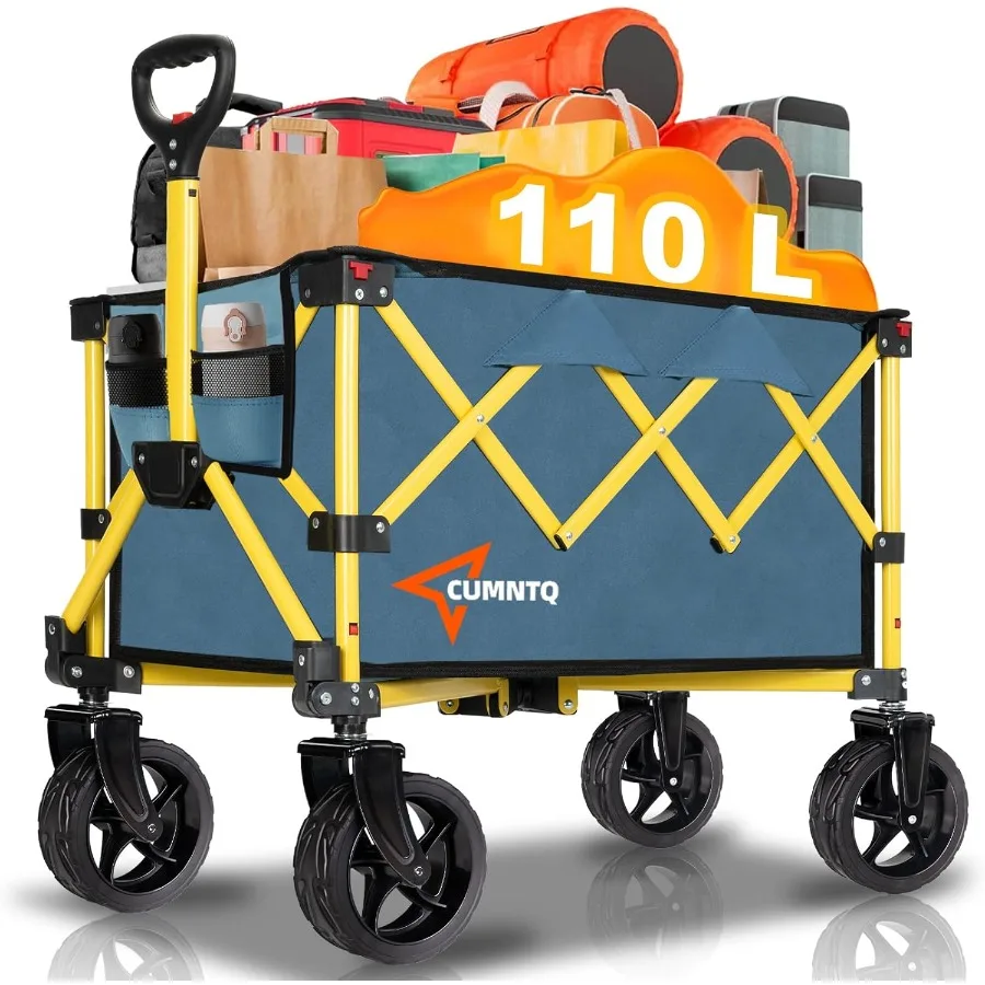 

Collapsible Wagon Cart with Wheels Heavy DutyFoldable Wagon Cart with 230lbs Weight Capacity UtilityBeach Wagons Portable for O