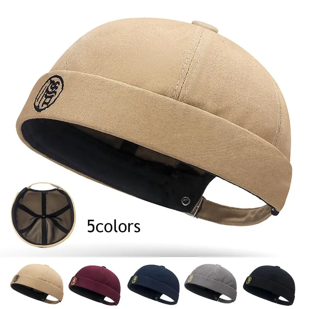 

Hip Hop Hats Soft Top Beanie Hat Brimless Solid Color Street Vintage Caps For Men And Women Portable Multipurpos Skullies Cap