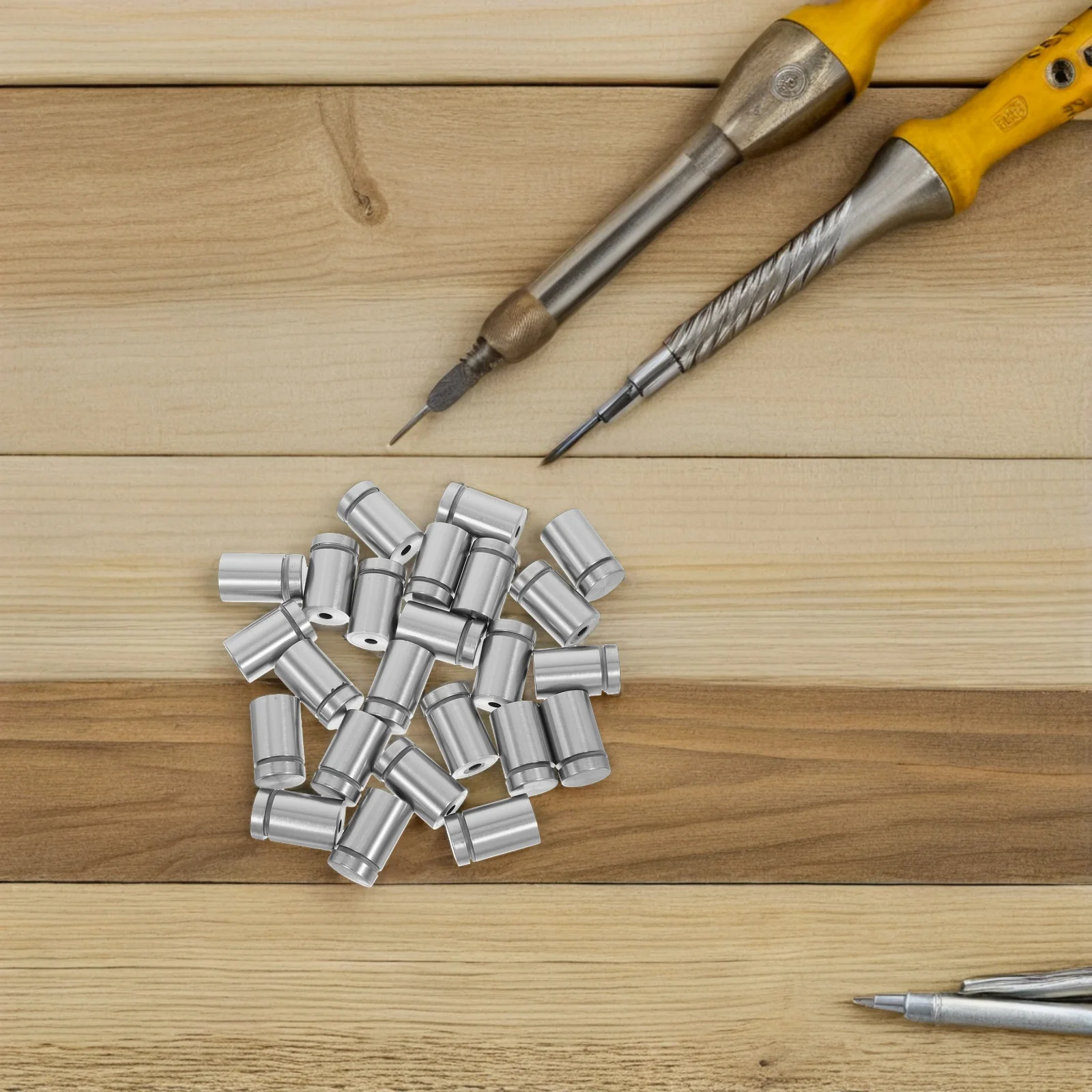 24개 스테인리스 스틸 광고 못 간판 설치 하드웨어 벽 유리 아크릴 디스플레이 아트워크 포스터 홀더 브래킷