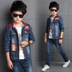 Children's Clothing Boy Denim Suit 2020 New Spring Korean Children's Jacket Big Children Denim Jacket + Jeans 2 Pcs Set