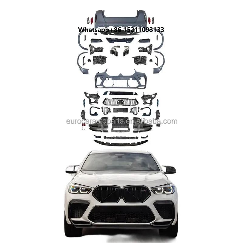 

2019- for X6 G06 to X6M F96 Body Kit with Exhaust Tips PP Material Screw-On Retrofit Parts