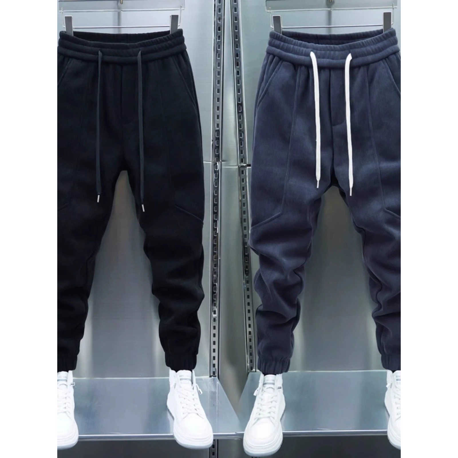 

American Sle Men's Thi Casual Pants Autumn Winter plus Size 300 Pou Cuffed Sports Long Trousers Trendy Streetwear