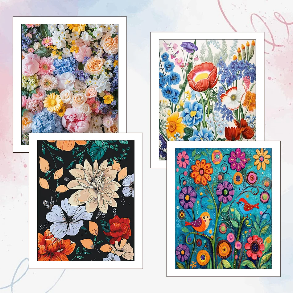 

RUOPOTY 40X50cm Canvas Painting By Numbers Flowers Arts Crafts Picture Drawing Color Markers For Handiwork oil Wall Decororation