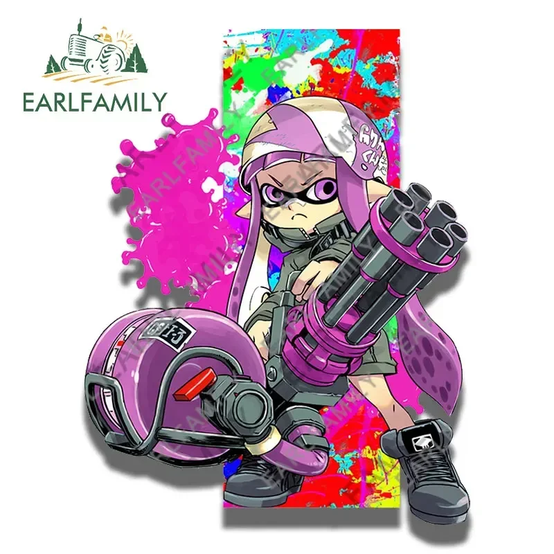 EARLFAMILY 13cm X 10.1cm Cute Car Stickers Octopus Girl Funny Cartoon Vinyl Car Wrap Decal Waterproof Campervan RV JDM Decor