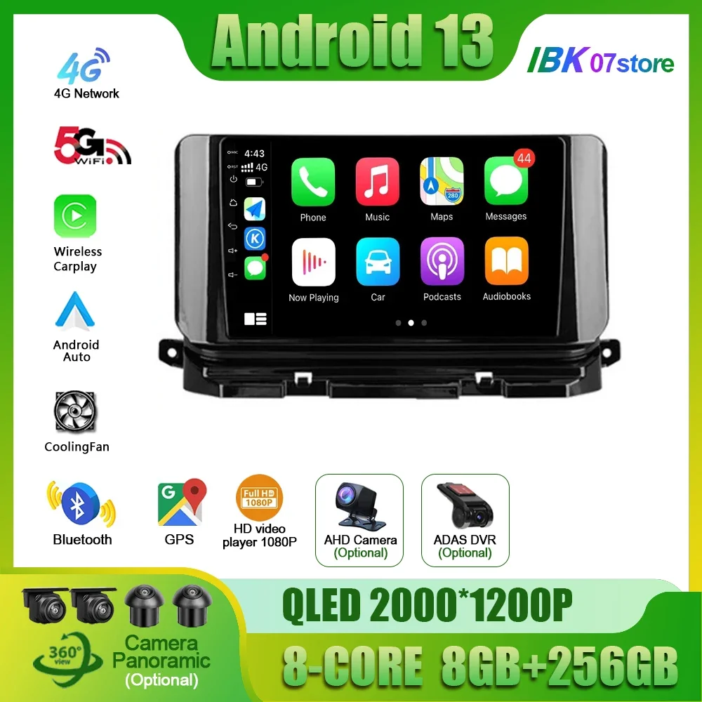 Android 13 For Skoda Octavia 4 A8 2019-2021 Car Radio Multimedia Navigation GPS Wireless2 Din Carplay Screen Stereo Console