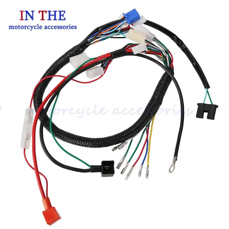 

Комплект электропроводки для мотоциклов, квадроциклов и скутеров: жгут проводов, провода зажигания, аксессуары для электрической системы.