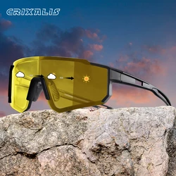 CRIXALIS Oversized Night Vision Photochromic Polarized Sunglasses Men Women Fashion Anti-glare Driving Sun Glasses Goggles UV400