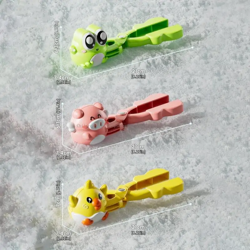 만화 모양 눈덩이 제조기 편안한 사용을위한 눈사람 클립 가족 어린이를위한 눈덩이 싸움 야외 눈 싸움 재미