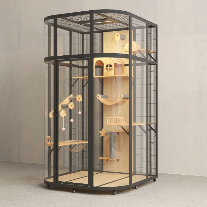 

Панорамный стеклянный домик для кошек из массива дерева, сборный, для самостоятельной сборки