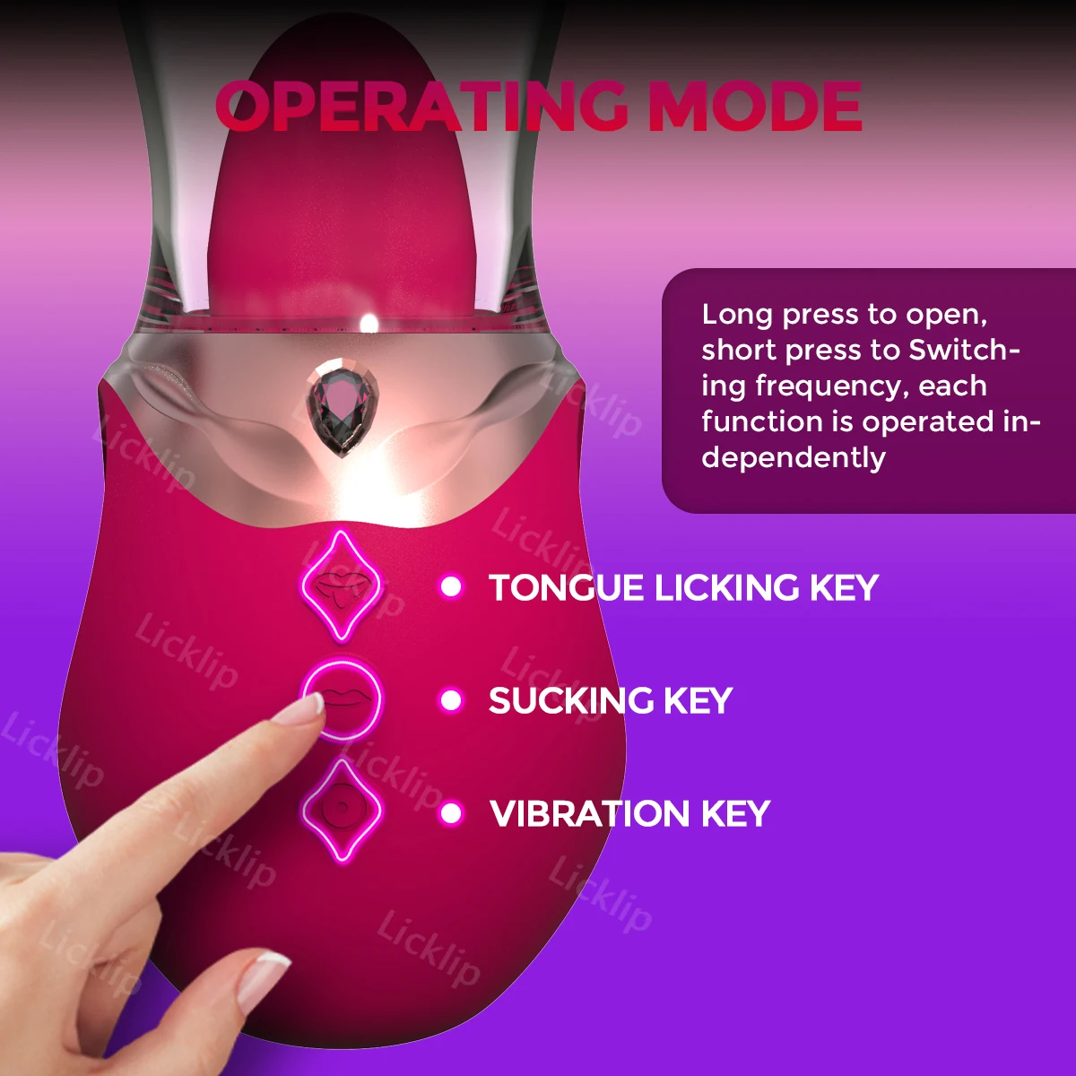 LICKLIP Vacuum Sucking Tongue Licking Vibrator Cup Nipple Massager Clitoris Stimulator Rose Sex Toys for Women masturbation 18+