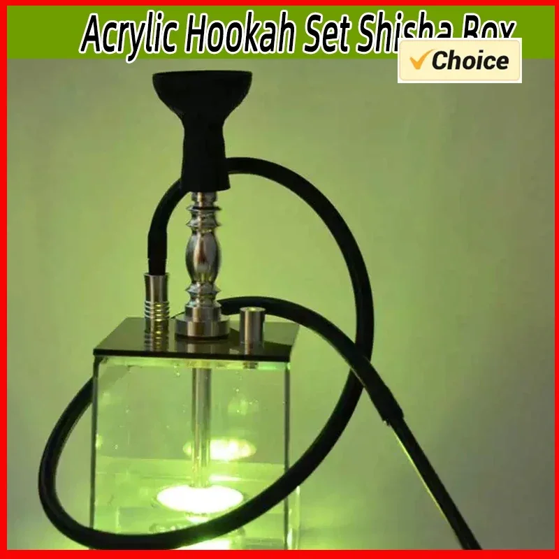 

Acrylic Hookah Set Shisha Box Nargile Sheesha Narguile Chicha Cachimbas Water Pipe Shisha Box Hookah LED Smoking Кальян